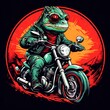 frog Super biker tshirt sticker design