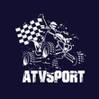 © yusuf - atv sport and flag with black background