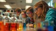 Students Engaged in Science Experiments Fostering Curiosity and Discovery in Classroom Laboratory