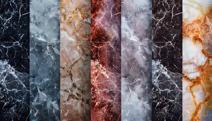 Wall Mural - Marble Textures, Luxurious marble textures in various colors and veining patterns, perfect for adding elegance and sophistication to digital illustrations or branding materials