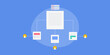 © Sammby - Personalised content distribution according to user interest and query, programmatic marketing vector illustration.