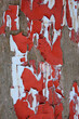 Rusty old wall hole peeling paint background