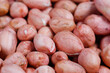 Peeled peanut kernels isolated on a white background
