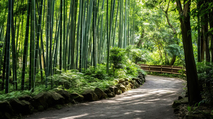 bamboo forest in the morning.
