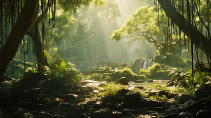 Wall Mural - bamboo forest in the morning.