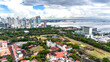 Beautiful cityscape of Manila, Philippines taken by drone 
