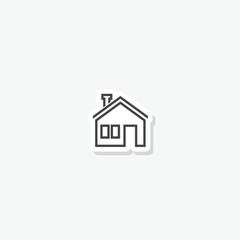 Canvas Print - House home icon sticker isolated on gray background