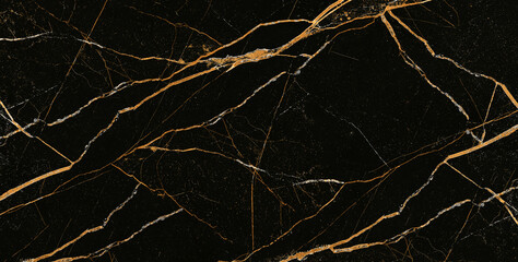 Gold Patterned natural of black marble (Gold Russia) texture background for product design