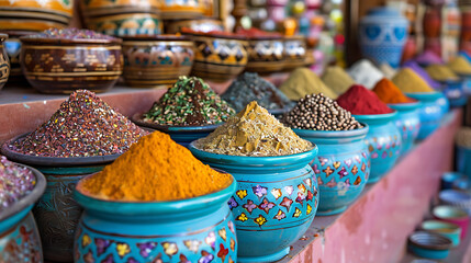 spices in a bowl, indian market, business, restaraunt , food, market, spices, spice, olive, fruit, pepper, tea, object, traditional, decoration, china, vegetable, pottery, ceramic, healthy, bowl, fres