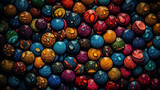 Fototapeta Natura - Colorful Artful Dots With Texture As Wallpaper Background - Generative AI