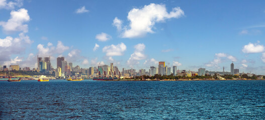 Canvas Print - Waterfront skyline of the vibrant, reemerging city of Luanda, Angola, Central Africa