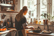 blond woman in the kitchen