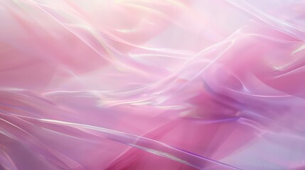 Wall Mural - An abstract, pastel pink canvas with a soft, holographic sheen, blurred at the edges, evoking a sense of calm, gentle motion. The colors are harmoniously balanced. 