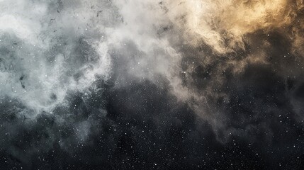 Wall Mural - An abstract representation of a dust cloud during a cosmic event, with a blend of black, grey, and white dust. 