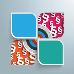 Wall Mural - round squares 4 options 2 holes target paragraphs