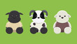 Doll Sheep Herdwick Jacob Suffolk Farm Animal Cute Cartoon Vector Illustration