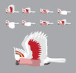 Major Mitchell's Cockatoo Flying Animation Sequence Cartoon Vector