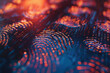 Colorful fingerprints on digital style background