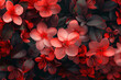 Red flowers in the garden. Floral background. Created with Generative AI technology.
