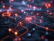 © PrusarooYakk - A futuristic digital map that showcases interconnected networks and data transfer