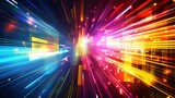 Fototapeta Motyle - colorful geometric speed line abstract technology background, Bright color, realistic