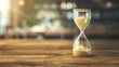 the passage of time slipping away, using an hourglass filled with contaminated sand to symbolize the finite nature of opportunities and the need for immediate action