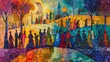 A tempera painting that celebrates the richness and diversity of cultural heritage,