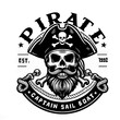 illustration logo design a captain pirate skull