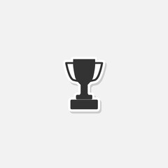 Canvas Print - Trophy icon sticker isolated on gray background