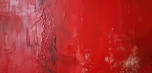 Wall Mural - Abstract Red Textured Background with Paint Strokes