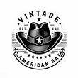 illustration design logo a cowboy hat on white background