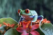 Macro photograph of a Red-eyed tree frog. Generative AI. Beautiful simple AI generated image in 4K, unique.