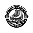 illustration design logo a roller skates on white background