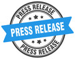press release stamp. press release label on transparent background. round sign