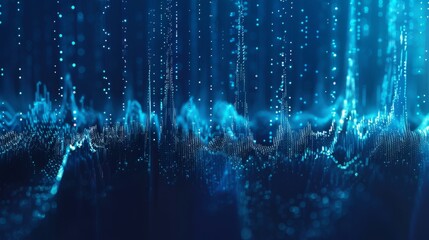 Poster - A blue equalizer used in digital technology for decoration, displaying sound waves