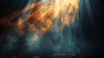 Poster - Light from the sun isolated on a black background (screen blending mode layer)