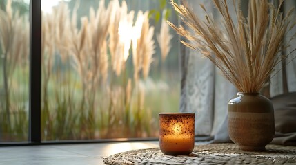 Aroma therapy candle minimalist nature earth tone color ornament