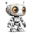 AI generated illustration of a cute robotic figure on a white background