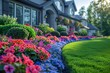 © Wirestock - AI generated illustration of a vibrant flowered lawn leading to a house in the distance