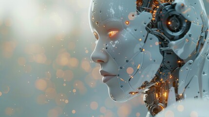 Poster - The application of artificial intelligence and 3D rendering to robot and cyborg development for the future of people's lives. Machine learning and digital data mining technology design for robots'