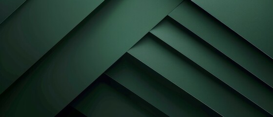 Poster - Abstract texture dark green background banner panorama long with 3d geometric triangular gradient shapes for website, business, print design template paper pattern