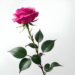 Poster - a pink rose sitting in a vase filled with water and leaves