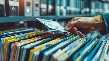 Leinwandbilder - With Document Management System (DMS) setup by an IT consultant, company files and information can be searched and managed, while business processing, software for archiving can be implemented.
