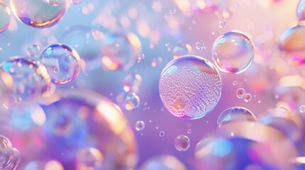 Leinwandbilder - Floating liquid blobs, soap bubbles, metaballs. 3D abstract art background.