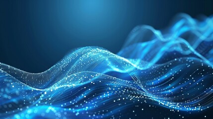 Poster - A futuristic blue wave element is used to symbolize big data or digital transformation