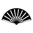 Ornamental asian hand fan icon
