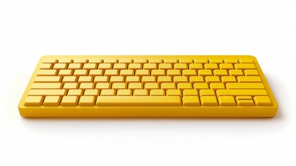 Aufkleber - A computer with a keyboard. A realistic 3D design element in cartoon style. Icon isolated on white. Modern illustration.