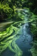 Environmental Problem: Toxic Blue Green Algae Polluting River Water