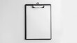black clipboard with white blank paper sheet
