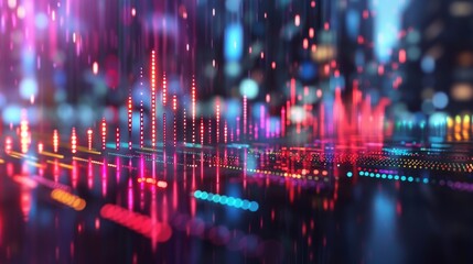 Poster - Chart of stock trading stock market (in 3D)